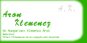 aron klemencz business card